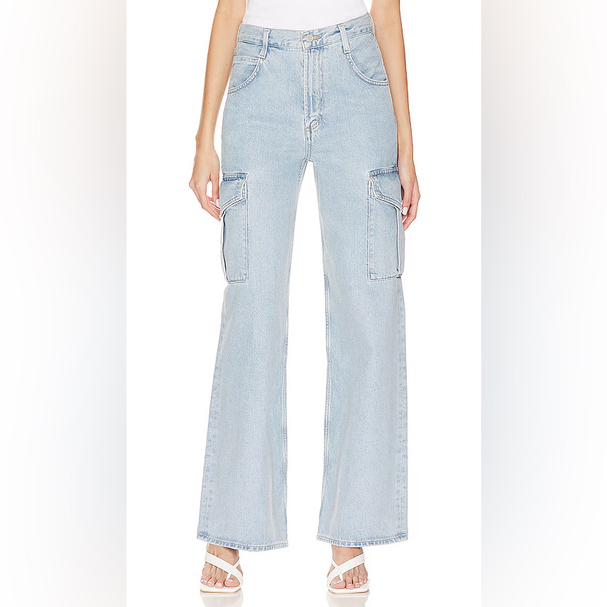 Agolde Minka High-Rise Wide-Leg Cargo Organic Jeans In Realm